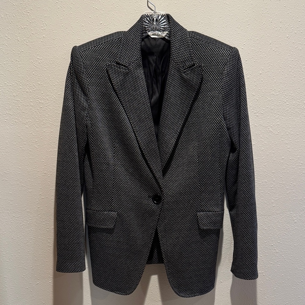 Max Studio Women’s  Black & White Textured Single-Button Blazer